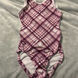 GymGear Girls Pink Plaid leotard